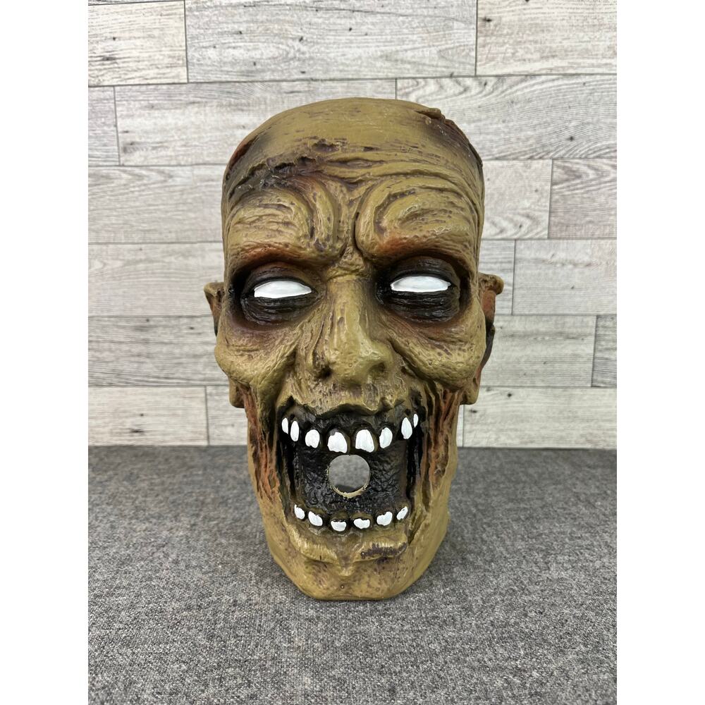 SEASONAL VISIONS Zombie Face HALLOWEEN Candle Holder Creepy Decor 9 Inch